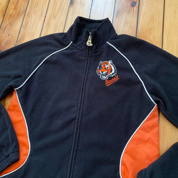 Vintage Y2k 2000s Cincinnati Bengals Football Rebook Women's Fleece Jacket Small - Picture 2 of 4